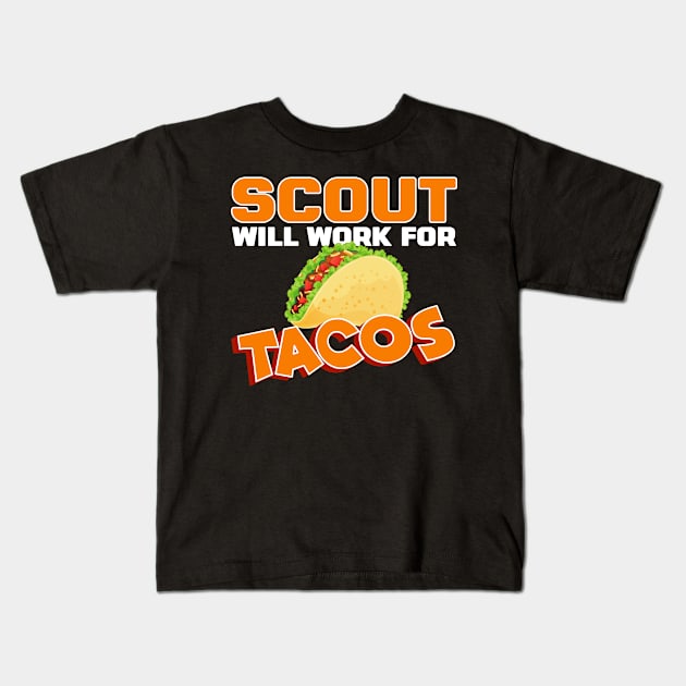 Scout Tacos Kids T-Shirt by folidelarts